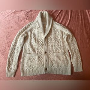 Shawl Cardigan Cream Wool Sweater